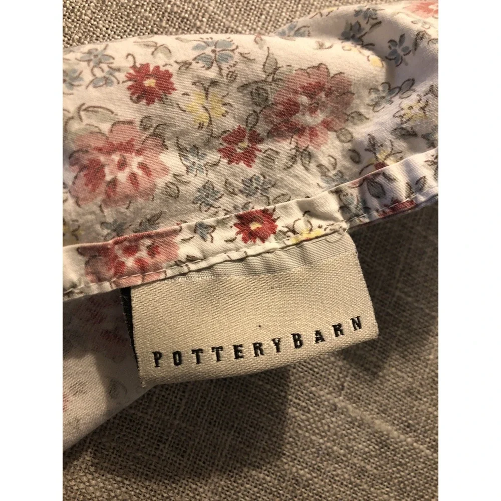 Pottery Barn Twin Sheet Set Flat Fitted Pillowcase Pink Floral Ditzy